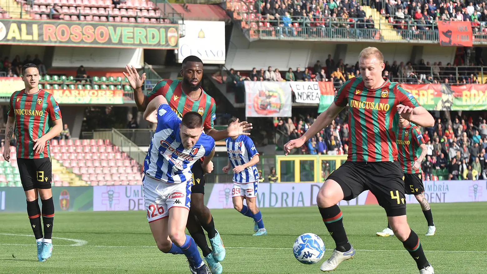 Un'immagine della sfida tra Ternana e Bari ( Foto Pianetafoto) Un'immagine della sfida tra Ternana e Bari ( Foto Pianetafoto)