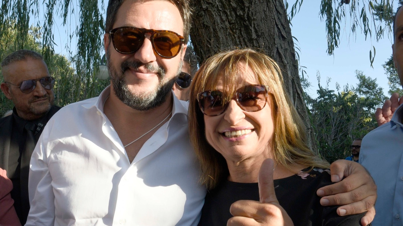 Matteo Salvini e Donatella Tesei a Spello