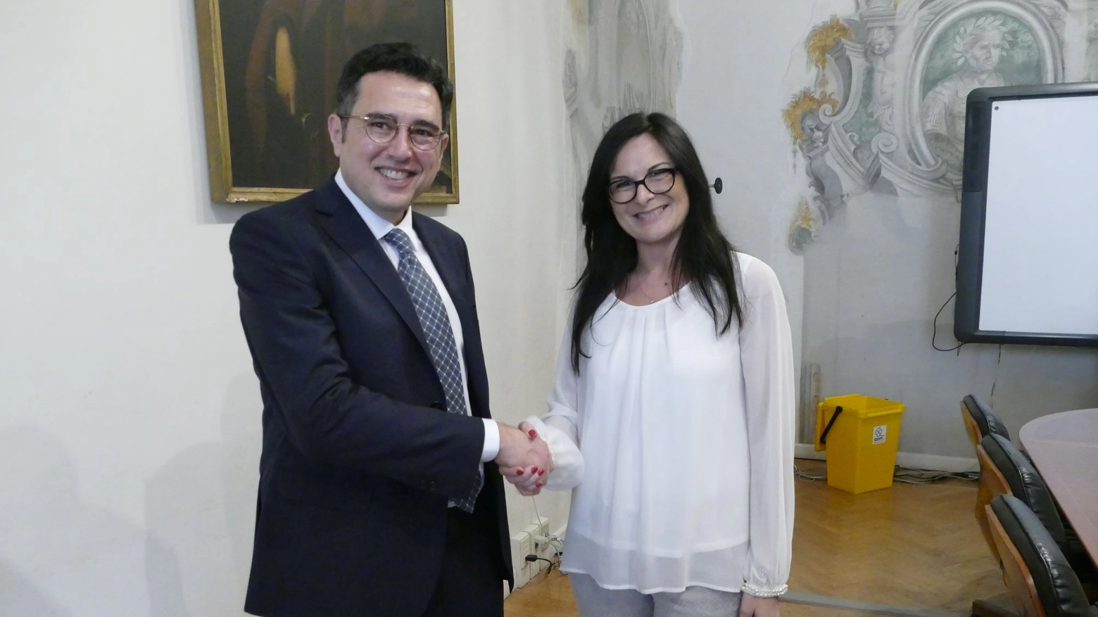 Il nuovo presidente di Sori Alessandro Michelozzi con l'assessore Monia Faltoni