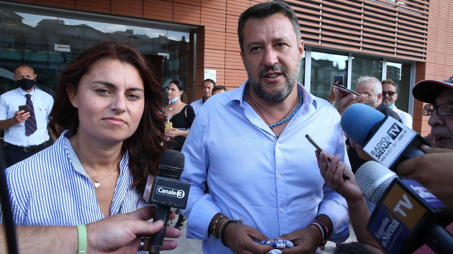Susanna Ceccardi e Matteo Salvini a Siena  (foto Di Pietro)