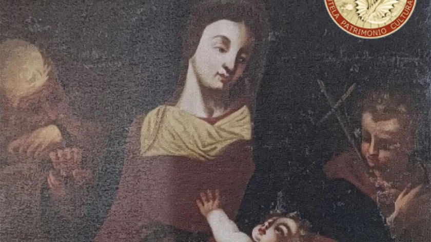 Restituito il dipinto Madonna con bambino tra i Santi Giovannino e Giuseppe rubato nel 1988 Restituito il dipinto Madonna con bambino tra i Santi Giovannino e Giuseppe rubato nel 1988