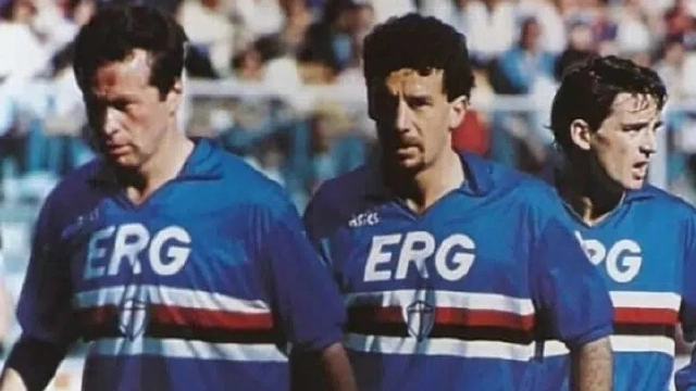 Giuseppe Dossena, Gianluca Vialli e Roberto Mancini ai tempi della Sampdoria