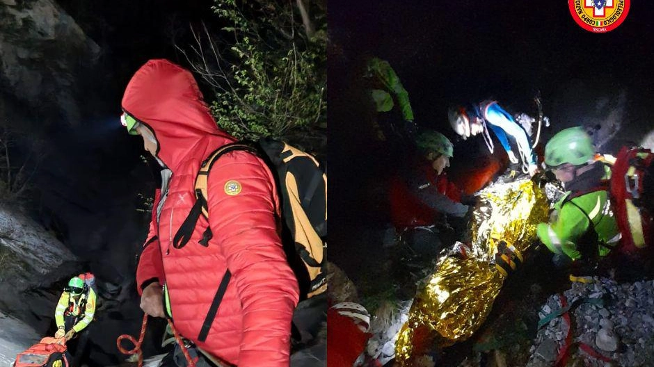 Salvataggio durato tutta la notte  Cade nel torrente davanti alla figlia