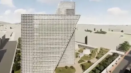 Il rendering della Terza Torre che ospiterà uffici della Regione Il rendering della Terza Torre che ospiterà uffici della Regione