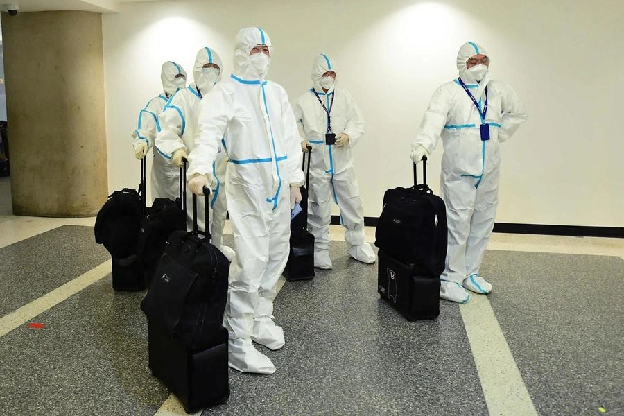 Una squadra di volo della Air China (foto del dicembre 2021)