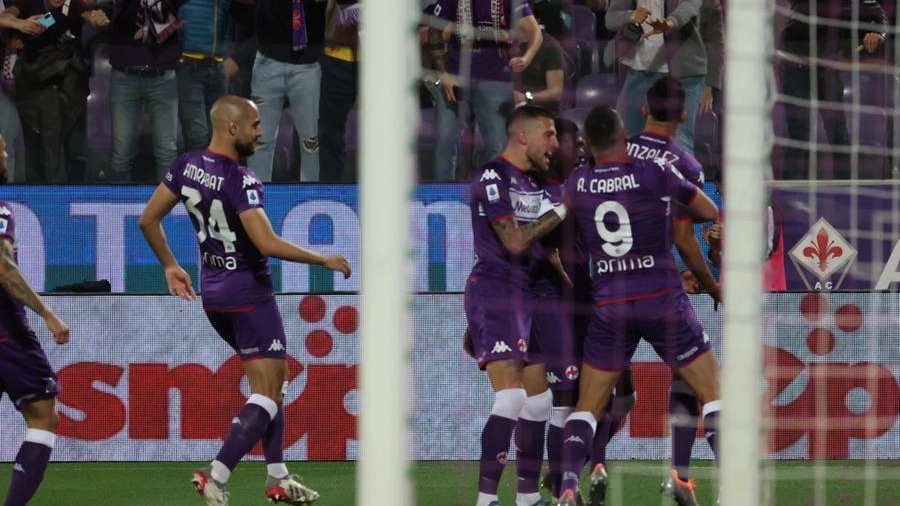 Un'esultanza della Fiorentina