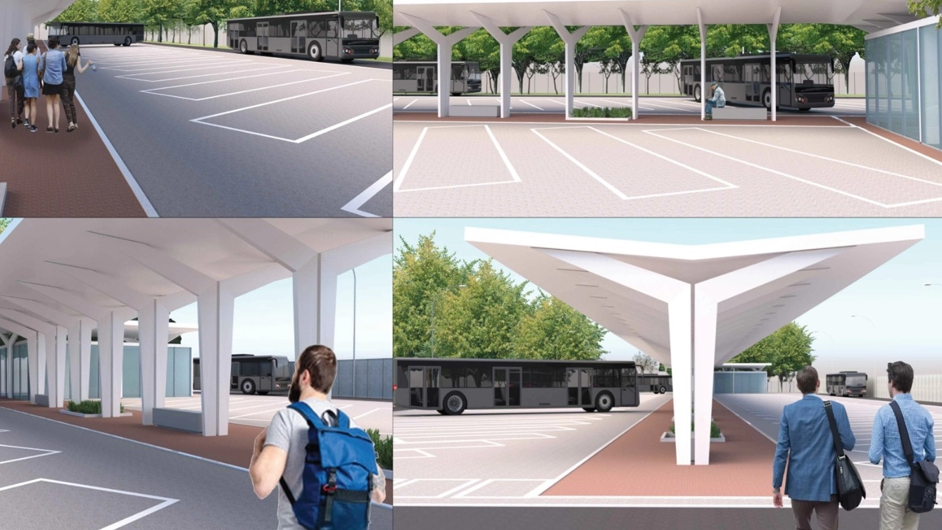 I rendering della nuova stazione dei bus I rendering della nuova stazione dei bus