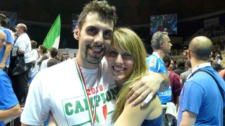 Pieri, all'epoca campione d'Italia, con Sara, la dolce metà
