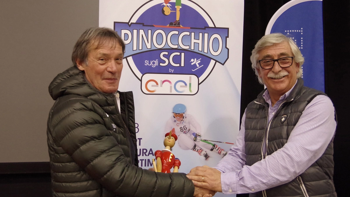 Flavio Roda (presidente della Fisi) insieme a Franco Giachini (presidente sci Club Pescia)