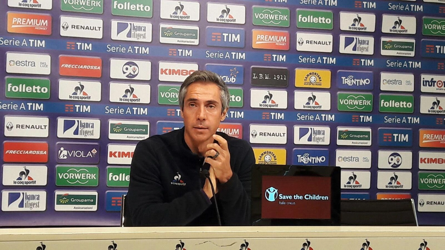 Paulo Sousa durante la conferenza stampa prima di Fiorentina-Atalanta