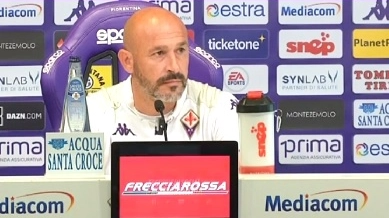 Vincenzo Italiano durante la conferenza stampa (da Acf Fiorentina)