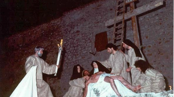 Una immagine della rappresentazione della Passione di Cristo a Norcia (PG)