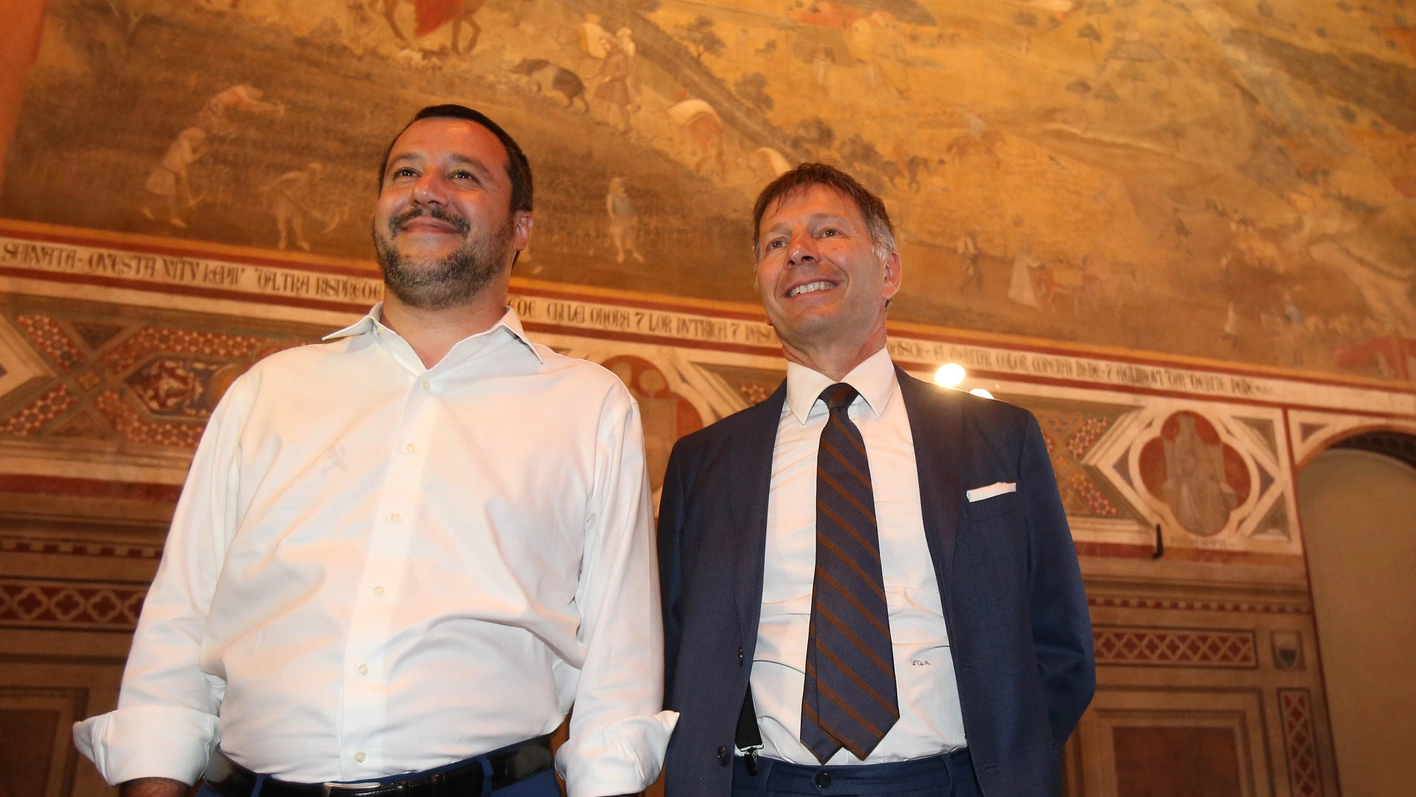  Il vicepremier Matteo Salvini a Palazzo Pubblico con il sindaco Luigi De Mossi