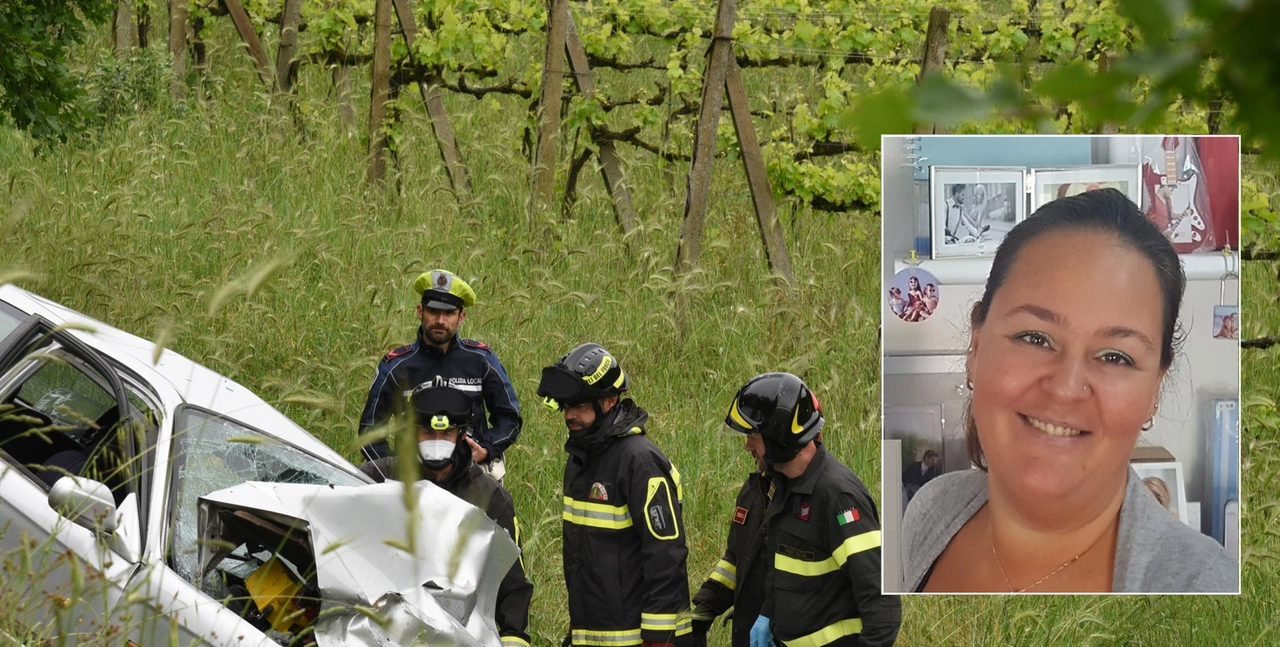 La scena dell'incidente e, nel riquadro, la vittima