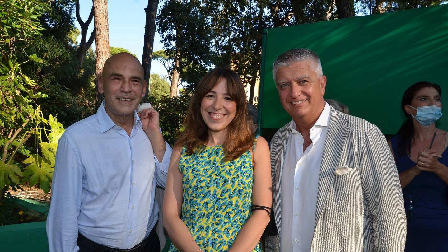 Agnese Pini con Massimo Mallegni e Bruno Guerri