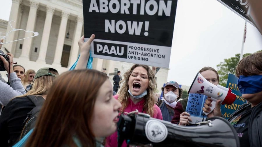 Una manifestazione sull'aborto negli Usa