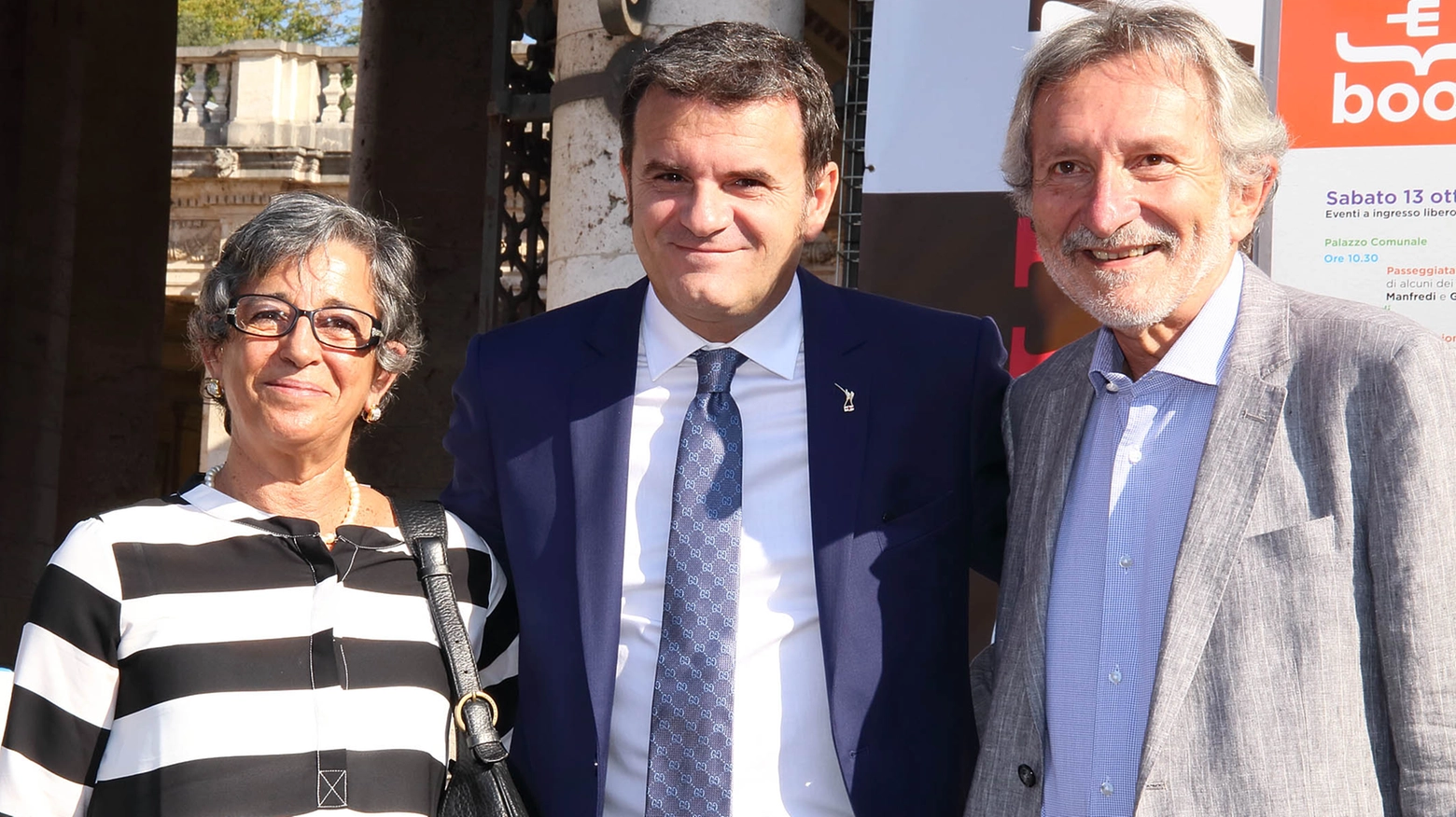 Centinaio, al centro, con il sindaco Bellandi e il consigliere regionale Bartolini