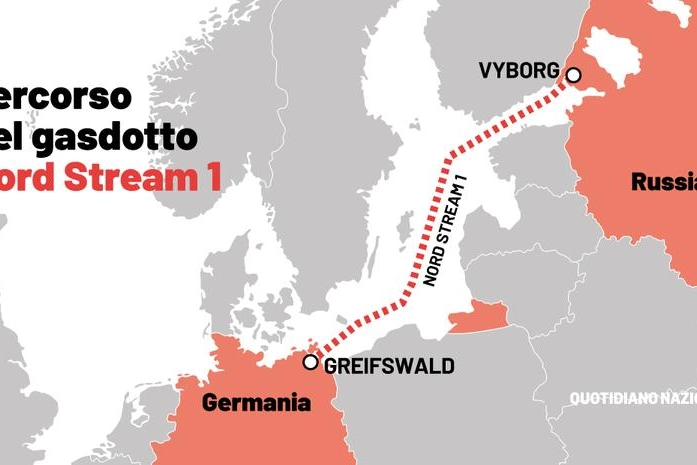 Il percorso del gasdotto Nord Stream 1