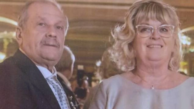 Luigi Pulcini, la vittima, e la moglie Sandra Baldi