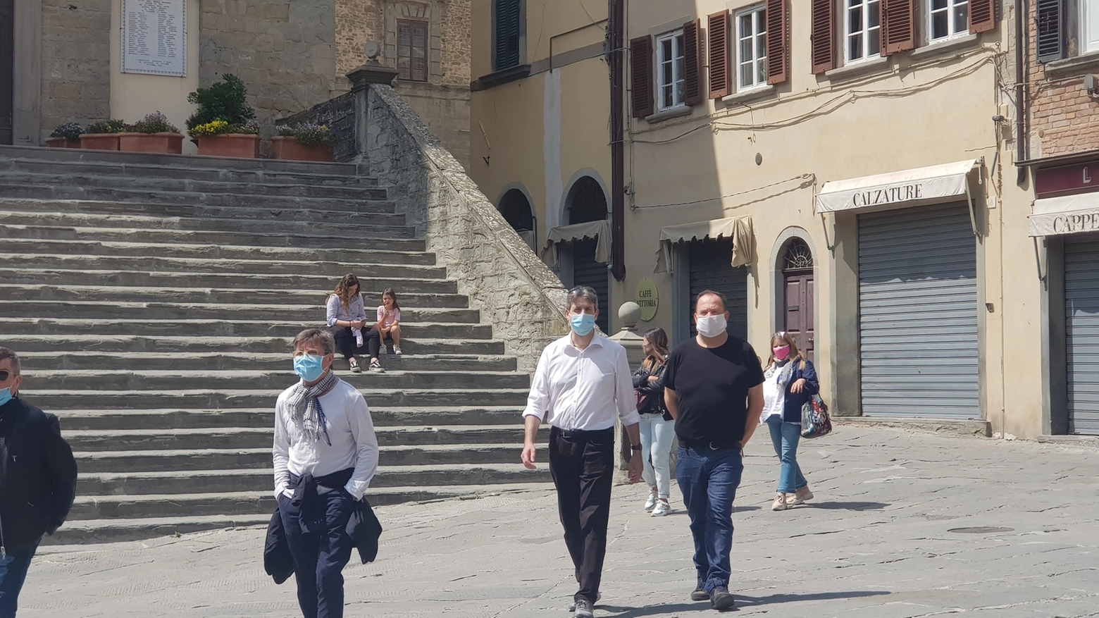 Primi turisti a Cortona dopo il lockdown