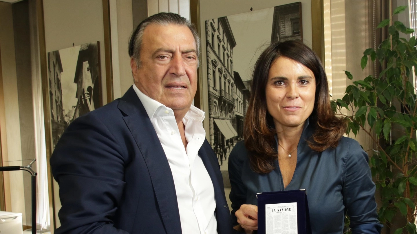 Il direttore de La Nazione, Francesco Carrassi, con Simona Bonafè (New Press Photo)
