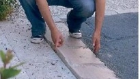 Il travertino sgretolato viene sostituito con cemento speciale