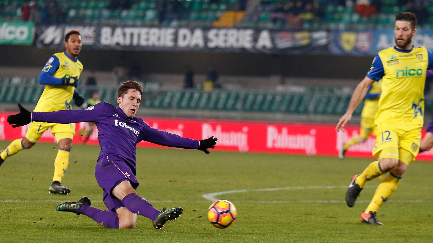 Chievo-Fiorentina 0-3, lo splendido gol di Chiesa (La Presse)