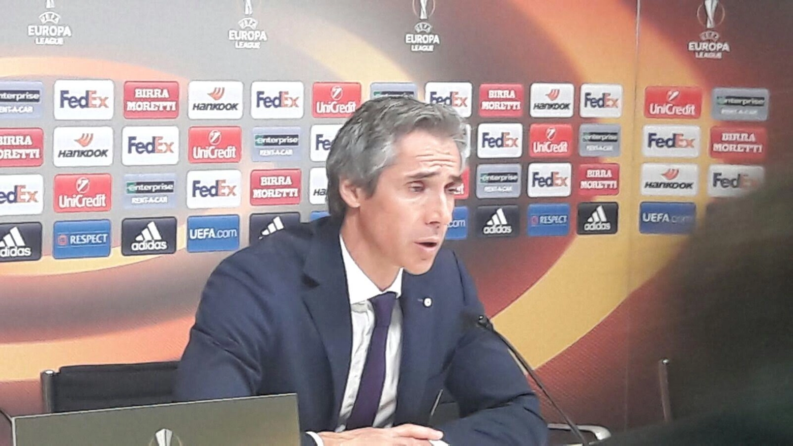 Paulo Sousa in conferenza stampa dopo Fiorentina-Paok 
