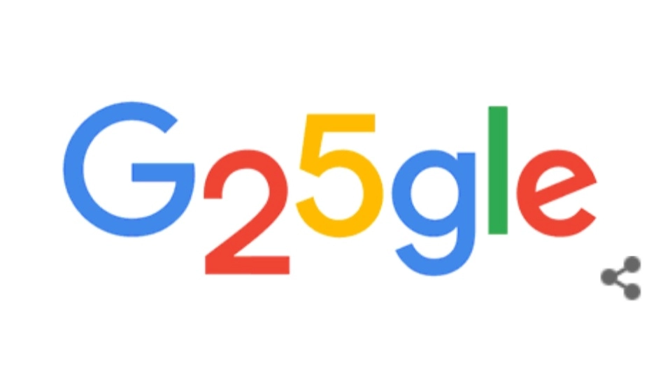 Il dooodle di Google per i suoi 25 anni 