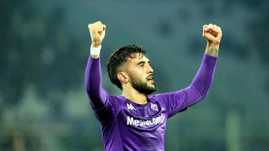 Lazio-Fiorentina, Nico Gonzalez dopo il gol (Foto Ansa)