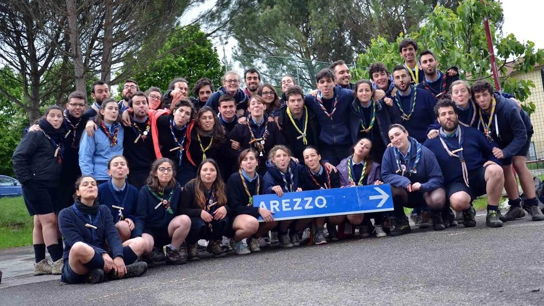 Un gruppo scout pronto per la Route di Pisa
