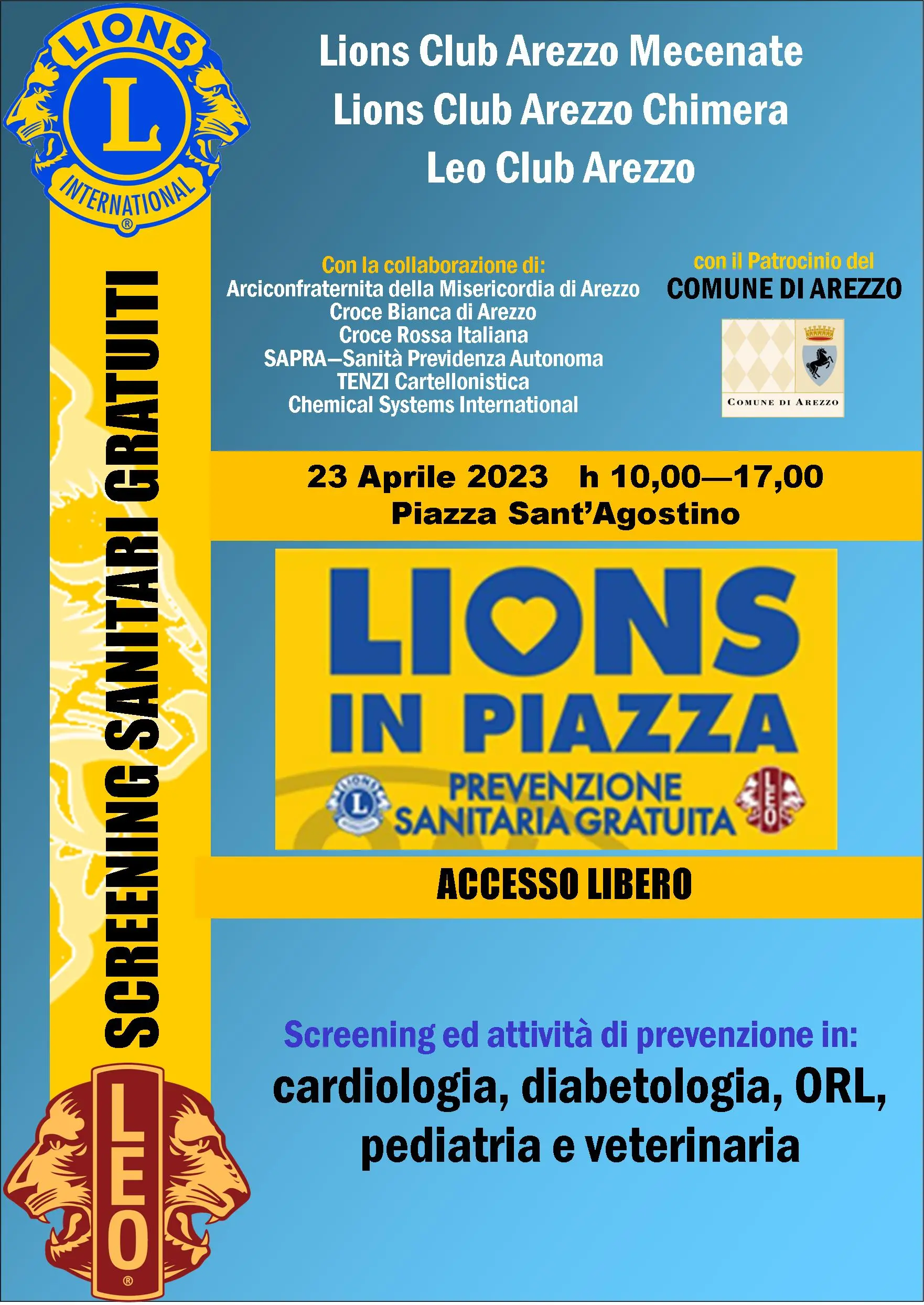 Lions, giornata di screening sanitari gratuiti