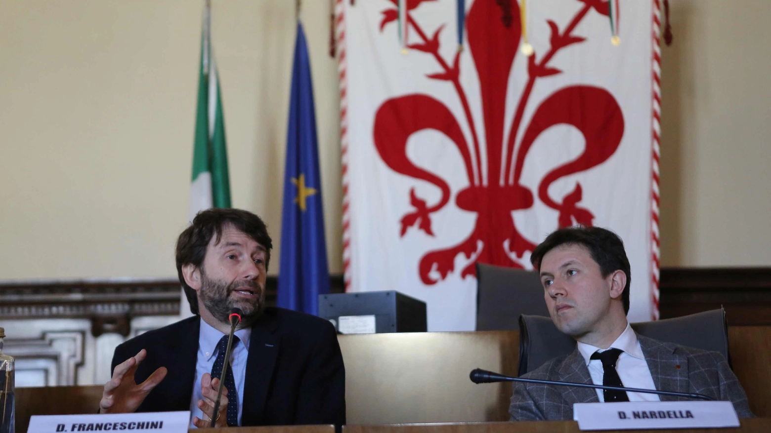 Dario Franceschini e Dario Nardella in Palazzo Vecchio (Marco Mori/New Press Photo)