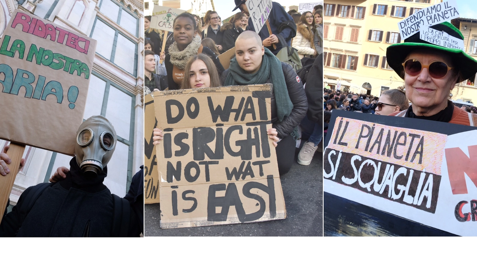 Alcuni momenti delle proteste in Toscana