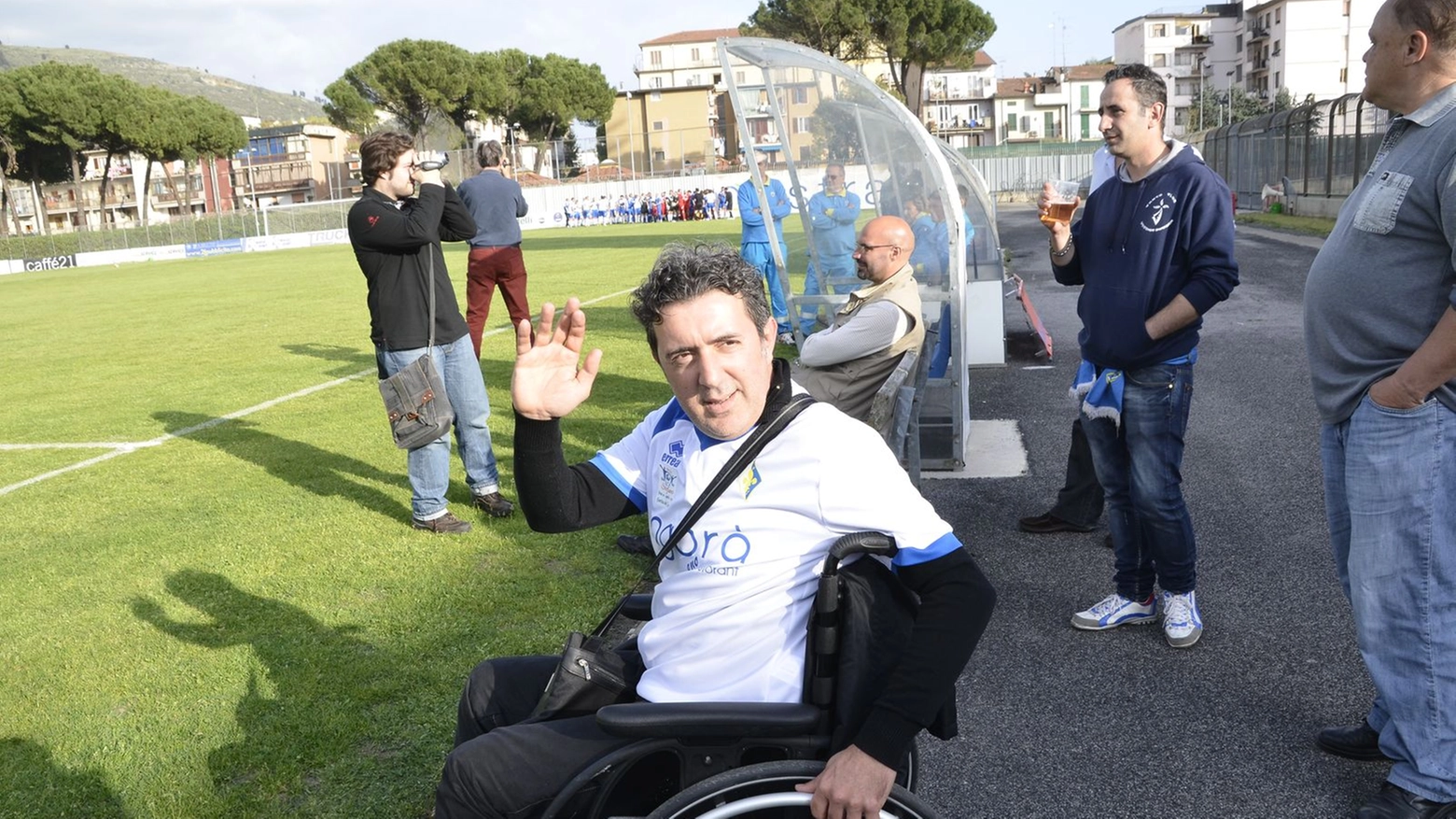 Stefano Turchi durante un'iniziativa benefica contro la Sla (Attalmi)