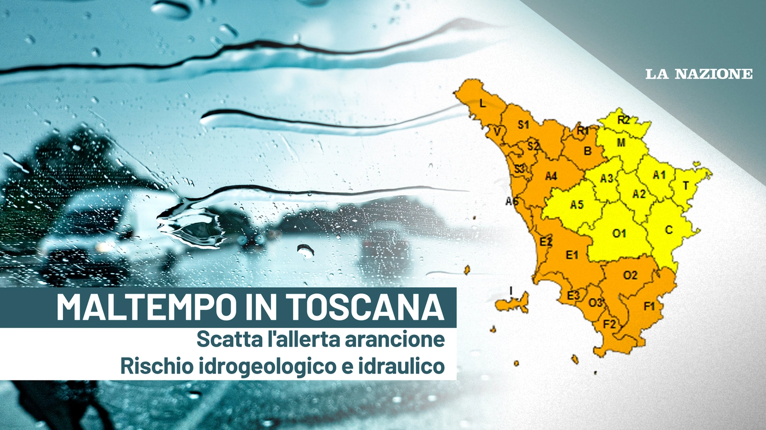 Maltempo in Toscana, scatta l'allerta arancione per rischio idrogeologico e idraulico