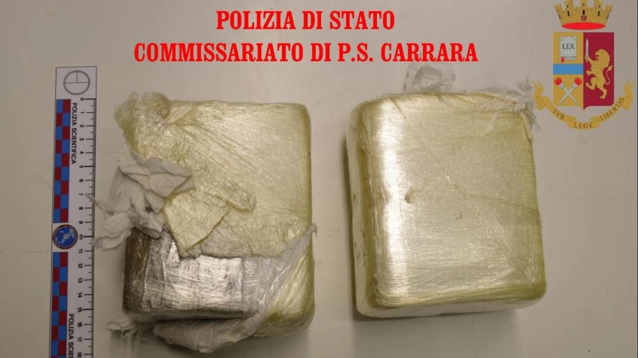 L'hashish sequestrato dalla polizia a Carrara
