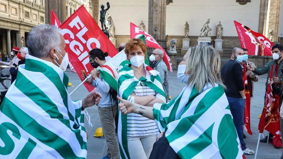 Firenze, flash mob sulla sicurezza (NewPressPhoto)