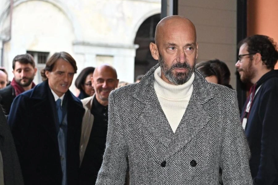 Gianluca Vialli e, sullo sfondo, Roberto Mancini (Ansa)