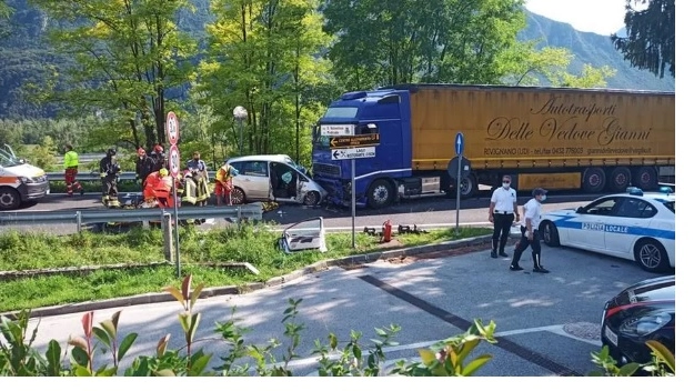 La scena dell'incidente (Fonte: Messaggero Veneto)
