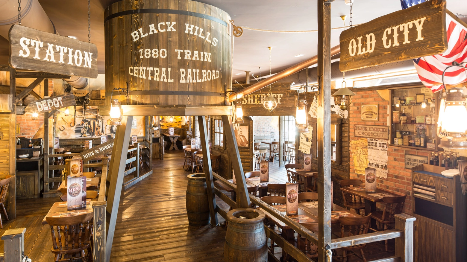 L'interno di un ristorante 'Old wild west'