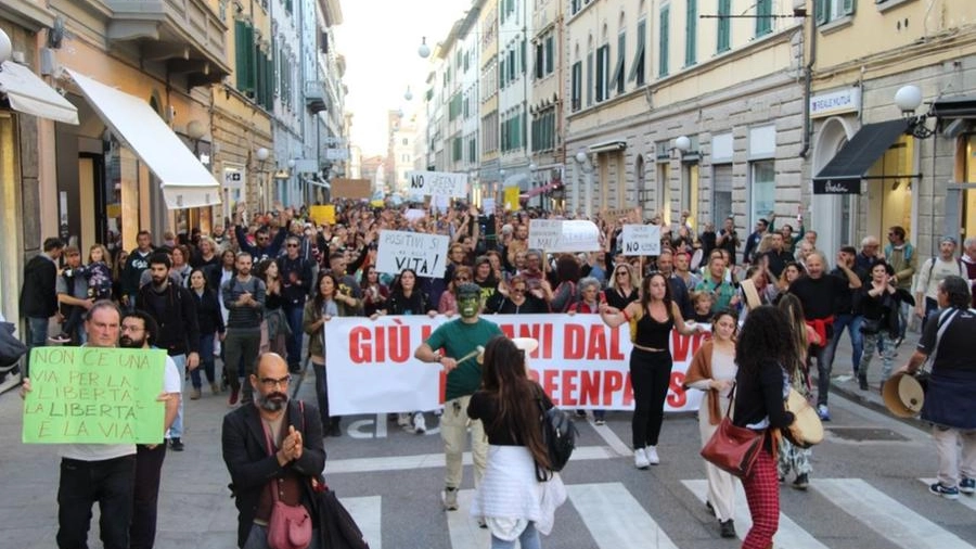La manifestazione di Livorno (Da Telegram)