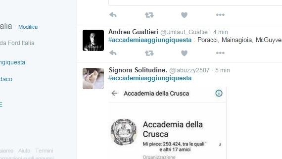 Su Twitter impazza l'hashtag #accademiaaggiungiquesta