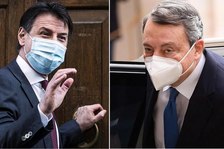 Giuseppe Conte e Mario Draghi 