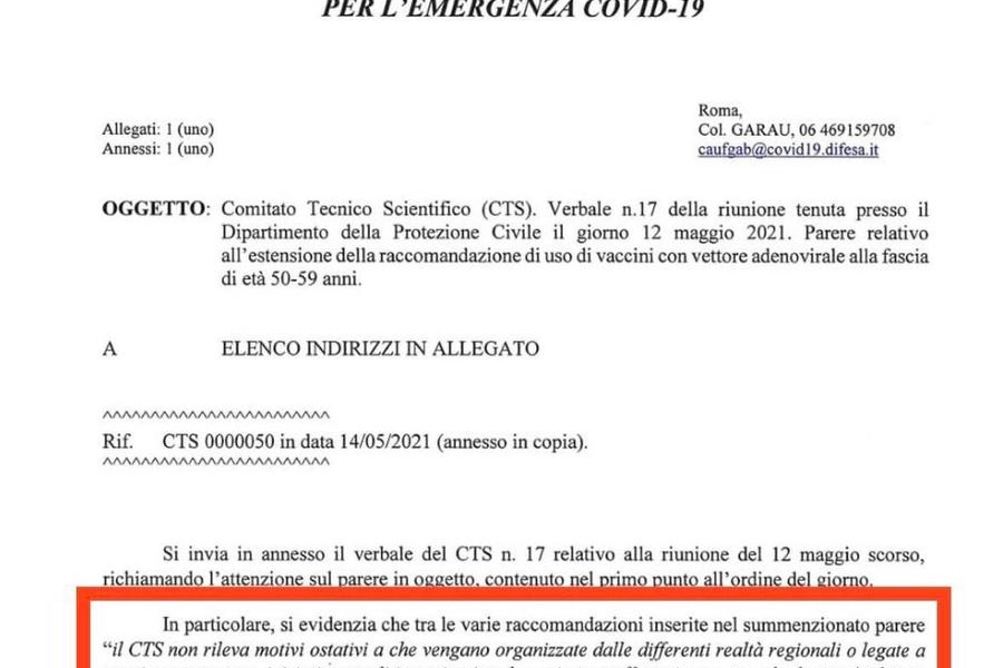 La lettera pubblicata da Toti