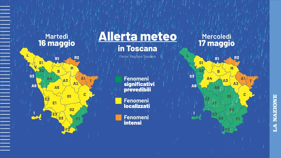 Nuova allerta meteo in Toscana