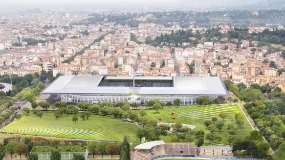 Una veduta di come sarà il nuovo stadio di Firenze 