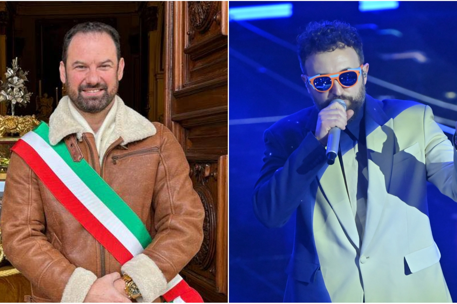 Il sindaco di Castelfiorentino Alessio Falorni e il cantante Dargen D'Amico