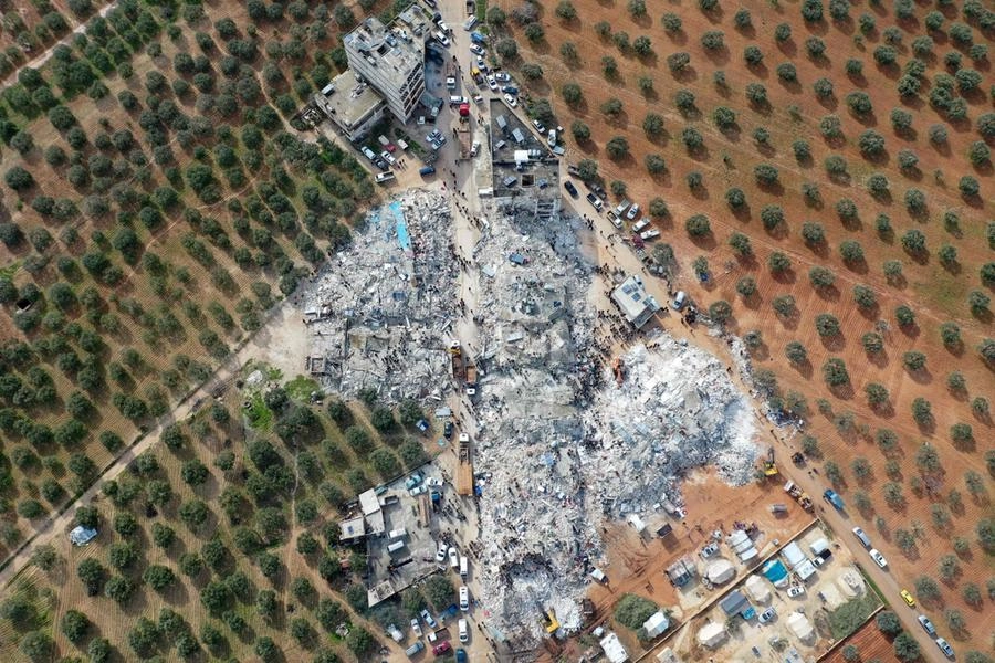 Immagine aerea del villaggio di Besnia in Siria (Afp)