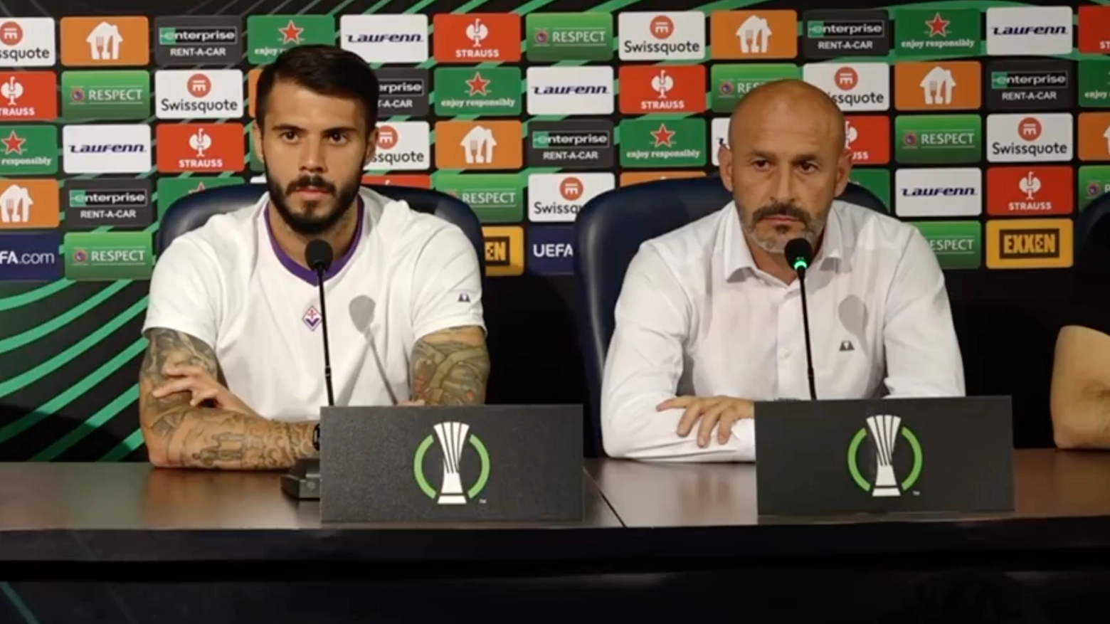 Vincenzo Italiano e Lorenzo Venuti in conferenza stampa da Istanbul